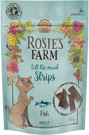 Rosie's Farm Snack "Strips" Fisk - 45 g