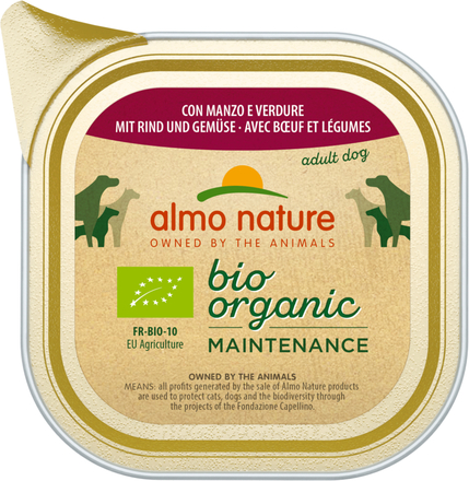 Almo Nature BioOrganic Maintenance Ekologisk12 x 100 g - Ekologiskt nötkött & ekologiska grönsaker