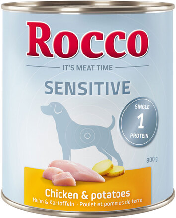 Ekonomipack: Rocco Sensitive 24 x 800 g - Kyckling & potatis