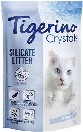 Tigerino Crystals Sensitive klumpbildande strö – parfymfritt - 5 l