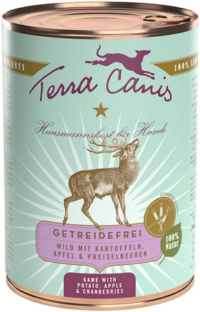 Ekonomipack: Terra Canis Grain Free 12 x 400 g - Hjortkött med potatis, äpple och tranbär
