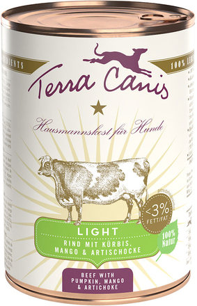 Terra Canis Light 6 x 400 g Nötkött med pumpa, mango och kronärtskocka