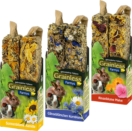 Blandpack: Jr Farm Farmys Grainless - 3 x 2 sticks (3 sorter á 140 g)