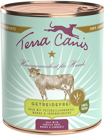 Terra Canis Grain Free 6 x 800 g - Kalv med persiljerot, mango & vinbär