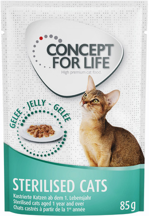Concept for Life Sterilised Cats Salmon - Passande våtfoder: 12 x 85 g Concept for Life Sterilised Cats i gelé