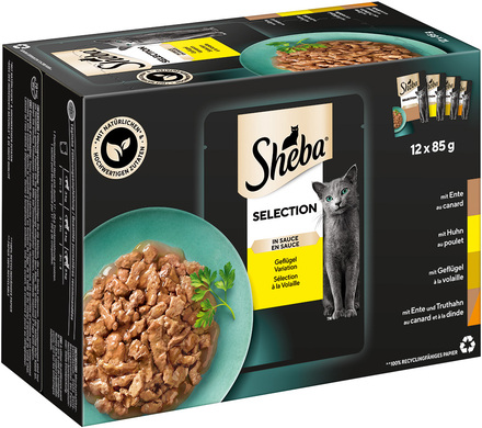 Ekonomipack: Sheba portionspåsar 48 x 85 g - Selection in Sauce Fjäderfä