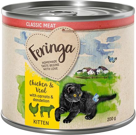 Økonomipakke: Feringa Classic Menu Kitten 24 x 200 g - Kylling & Kalv