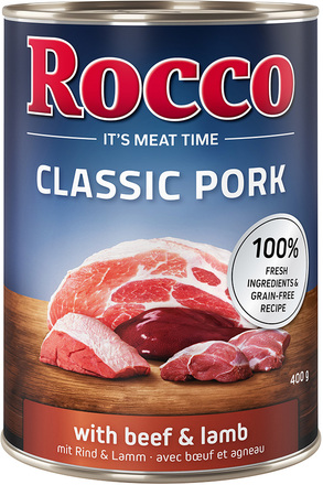 Ekonomipack: Rocco Classic Pork 24 x 400 g - Nötkött & lamm