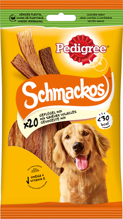 Pedigree Schmackos Ekonomipack: Fjäderfämix 14 x 144 g (14 x 20 st)