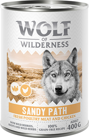 Wolf of Wilderness Adult “Expedition” 6 x 400 g - Sandy Path - Fjäderfä & kyckling