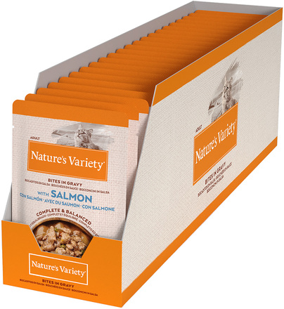 Nature's Variety Bites in Sauce 22 x 85 g - Med lax
