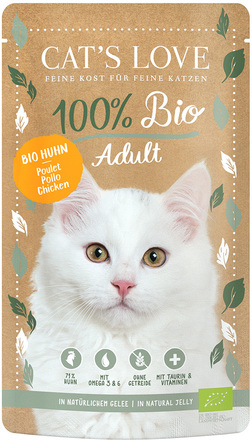 Cat's Love Ekologisk 6 x 100 g - Ekologisk Kyckling