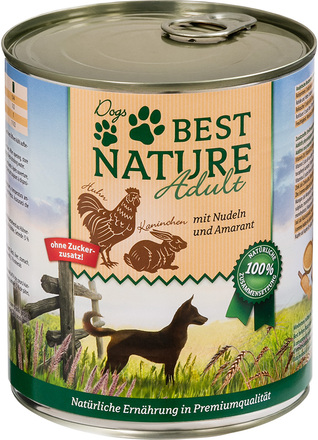 Best Nature Dog Adult -säästöpakkaus 12 x 800 g - kani, kana & pasta