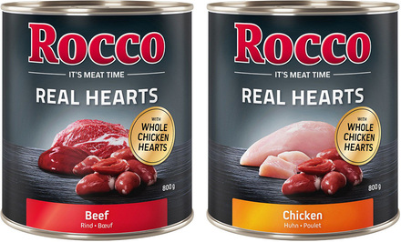 Ekonomipack: Rocco Real Hearts 24 x 800 g - Blandpack, 2 sorter