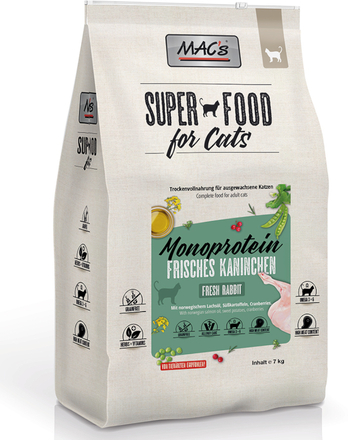 Ekonomipack: 2 x 7 kg MAC's Superfood for Cats torrfoder - Adult Monoprotein Kanin