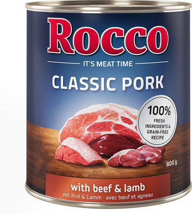 Ekonomipack: Rocco Classic Pork 12 x 800 g - Nötkött & lamm