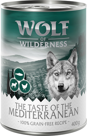 Ekonomipack: Wolf of Wilderness The Taste Of 12 x 400 g - The Taste Of The Mediterranean
