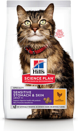 Økonomipakke Hill's Feline - Adult Sensitive Stomach & Skin (2 x 7 kg)