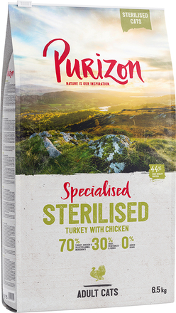 Purizon Adult Sterilized Kalkun & Kylling - kornfri - Økonomipakke: 2 x 6,5 kg