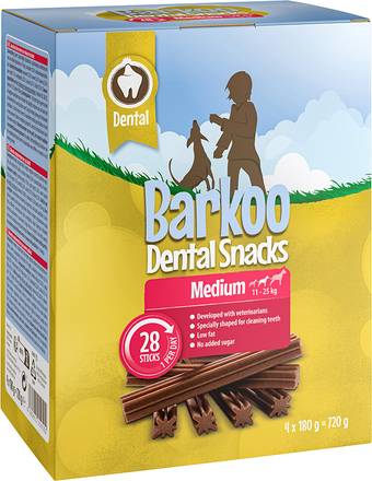 Ekonomipack: Barkoo Dental Snacks - Medelstora hundar (28 st)