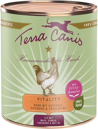 Terra Canis Vitality Menu 6 x 800 g - Kyckling med kastanjer, aprikos & lupin