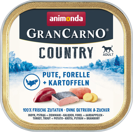 Animonda GranCarno Adult Country 22 x 150 g - Kalkon, öring & potatis
