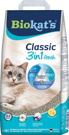 Ekonomipack: 2 eller 3 påsar Biokat's kattsand till sparpris - Classic Fresh 3in1 Cotton Blossom (3 x 10 l)