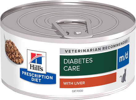Hill's Prescription Diet m/d Diabetes Care Kylling - Supplement: 6 x 156 g m/d Diabetes/Weight Original