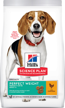 Hill's Science Plan Adult 1+ Perfect Weight Medium Chicken Ekonomipack: 2 x 12 kg