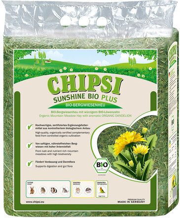 Chipsi Sunshine Bio Plus Ekologiskt hö från bergsängar - Ekologisk Maskros (3 x 600 g)