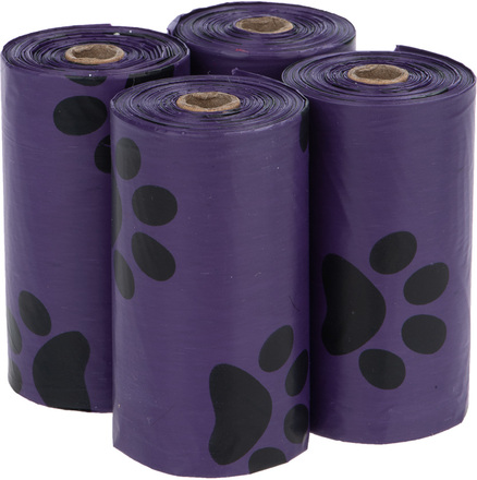 Koirankakkapussi tuoksulla - 4 rullaa à 15 pussia, violetti, laventeli