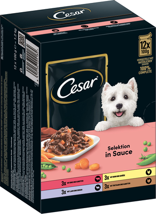 Cesar Selection in Sauce Kött & grönsaker - Ekonomipack: 24 x 100 g