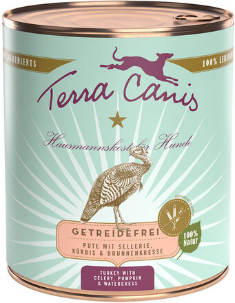 Terra Canis Grain Free 6 x 800 g - Kalkon med pumpa, selleri & vattenkrasse