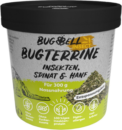 BugBell BugTerrine vuxna insekter, spenat och hampa - 100 g