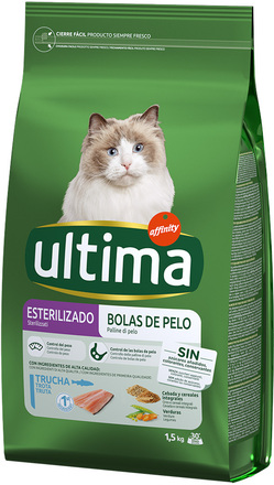 Ultima Feline Sterilized Hairball Trout - 4,5 kg (3 x 1,5 kg)