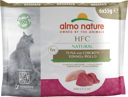 Ekonomipack: Almo Nature HFC Natural Pouch 24 x 55 g - Tonfisk & kyckling