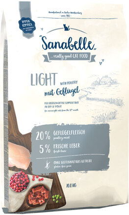 Økonomipakke: 2 x 10 kg Sanabelle tørfoder - Light