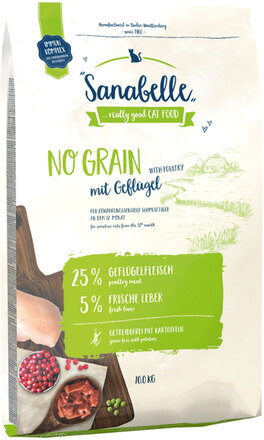 Økonomipakke: 2 x 10 kg Sanabelle tørfoder - No Grain med Fjerkræ
