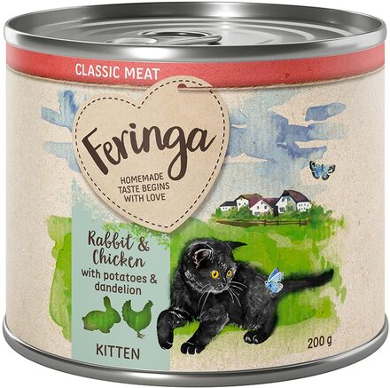 Økonomipakke: Feringa Classic Menu Kitten 24 x 200 g - Kanin & Kylling