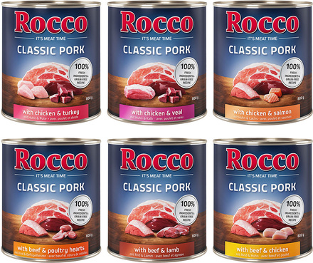 Ekonomipack: Rocco Classic Pork 12 x 800 g - Mix: 6 sorter