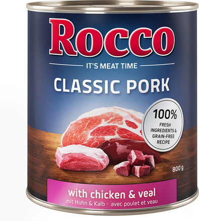 Ekonomipack: Rocco Classic Pork 12 x 800 g - Kyckling & kalv