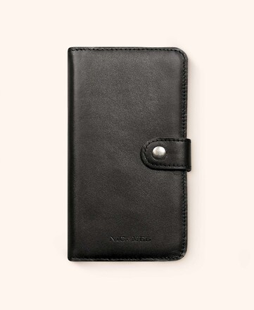 Plånboksfodral Andrew i svart läder till iPhone IPhone 15 Pro Black