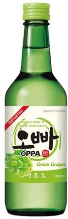 Oppa Soju Green Grapes Korean Pear And Apple 12% 360 ml.