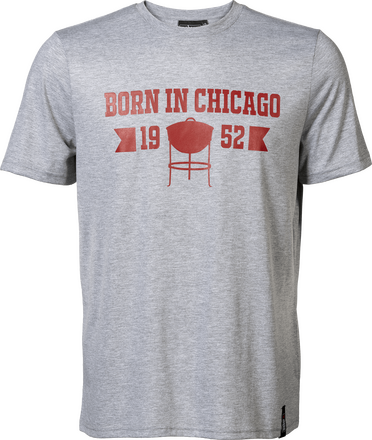 ”Born in Chicago” T-Shirt För Herr – grå