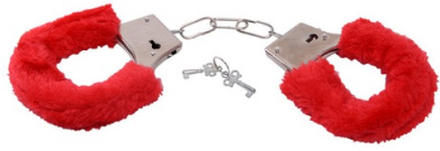TOYZ4LOVERS Furry Handcuffs Red Håndjern med fluff