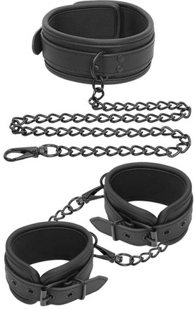 Vegan Collar & Hand Cuffs Set Håndjern og halsbånd