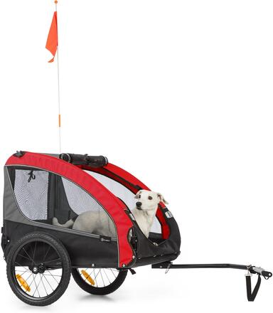 Husky Race cykel-hundkärra 282L 40kg 600D Oxford canvas röd