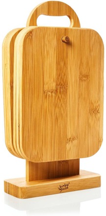 6-delars-set frukostbrickor av bambu med ställ 22 x 0,9 x 16 cm (BxHxD) lättskötta