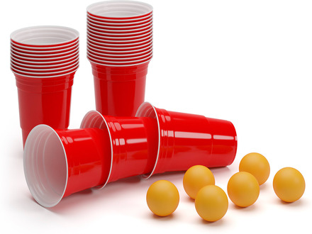 Andrews Red Beer Cups 473 ml robust inkl. bollar och regelhäfte