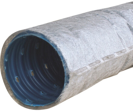 50 meter Wavin 60/50 mm PVC-drænrør med 2,5 x 5 mm slids og filt, 50 m